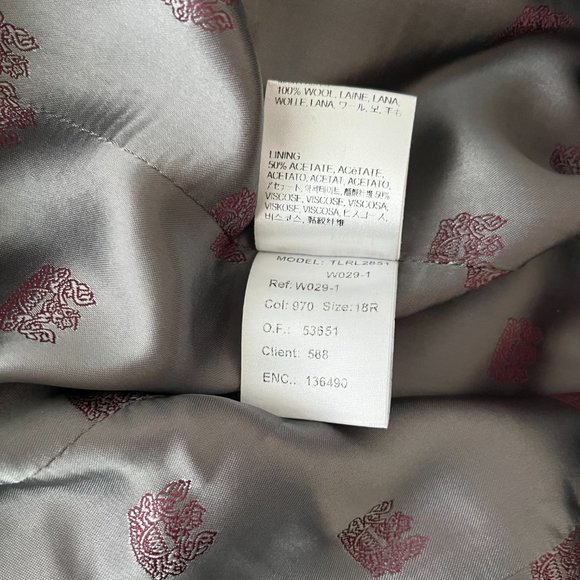 Aquascutum London One Button Closure Gray Check 100% Wool Blazer Women Size 14 - Picture 7 of 10